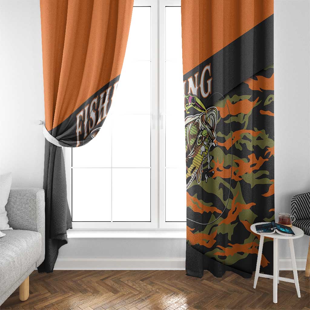 Bass Fishing Fisherman Window Curtain Camouflag Pattern - Wonder Print Shop
