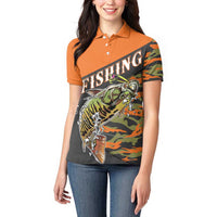 Bass Fishing Fisherman Women Polo Shirt Camouflag Pattern - Wonder Print Shop