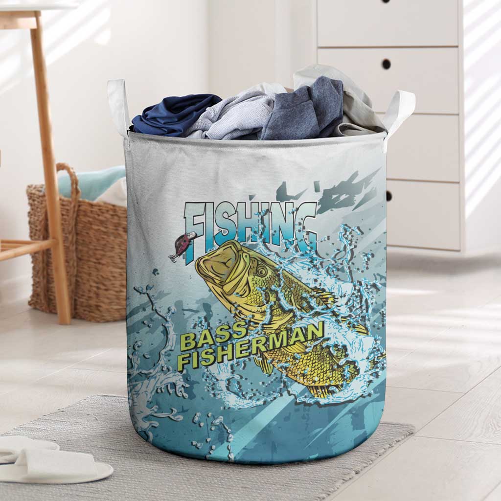 Bass Fishing Vintage Laundry Basket - Wonder Print Shop