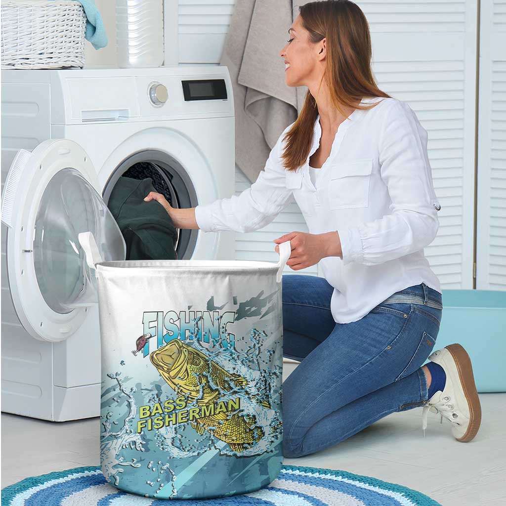 Bass Fishing Vintage Laundry Basket - Wonder Print Shop