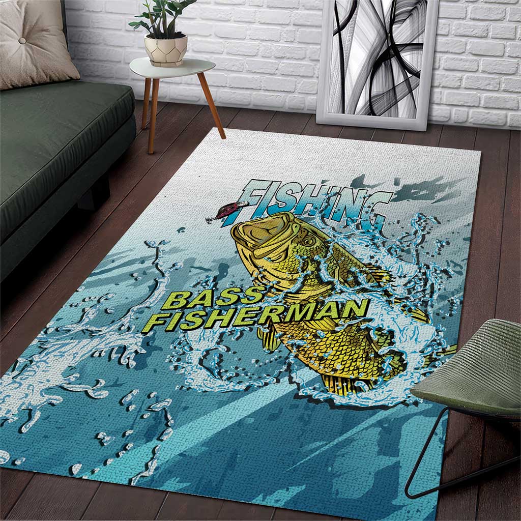 Bass Fishing Vintage Area Rug - Wonder Print Shop