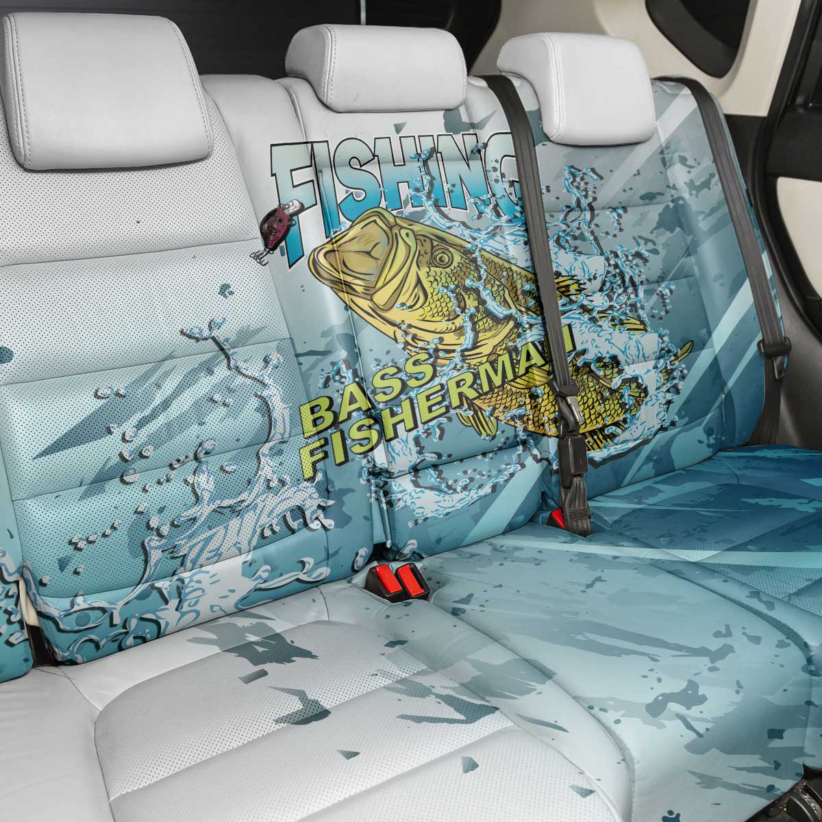 Bass Fishing Vintage Back Car Seat Cover - Wonder Print Shop