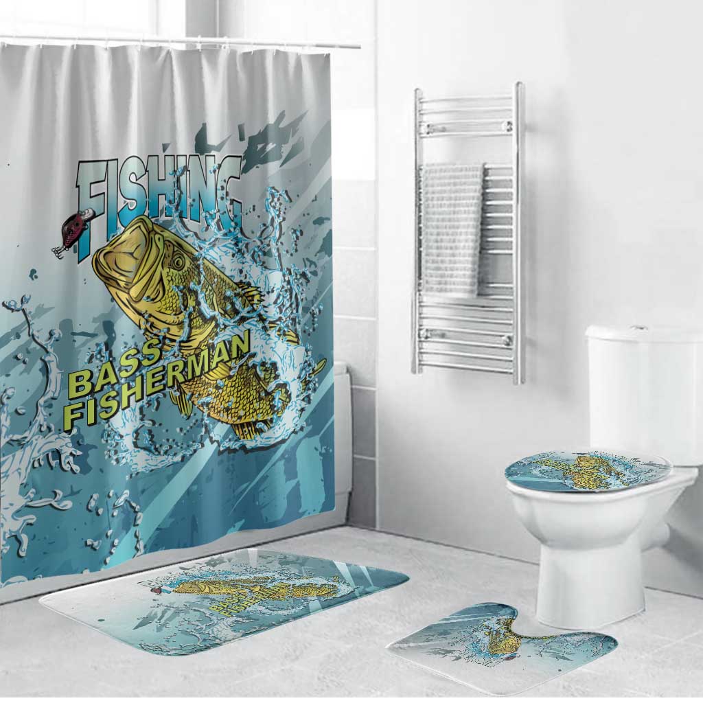 Bass Fishing Vintage Bathroom Set - Wonder Print Shop