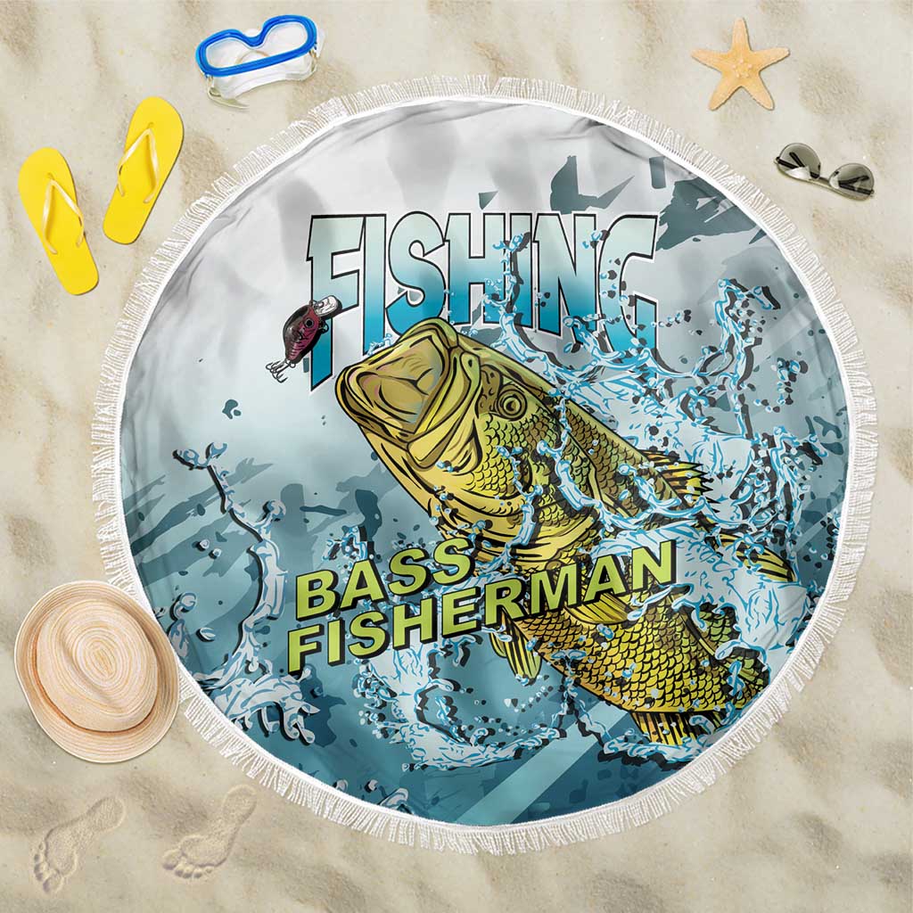 Bass Fishing Vintage Beach Blanket - Wonder Print Shop