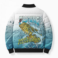 Bass Fishing Vintage Bomber Puffer Jacket - Wonder Print Shop