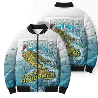 Bass Fishing Vintage Bomber Puffer Jacket - Wonder Print Shop