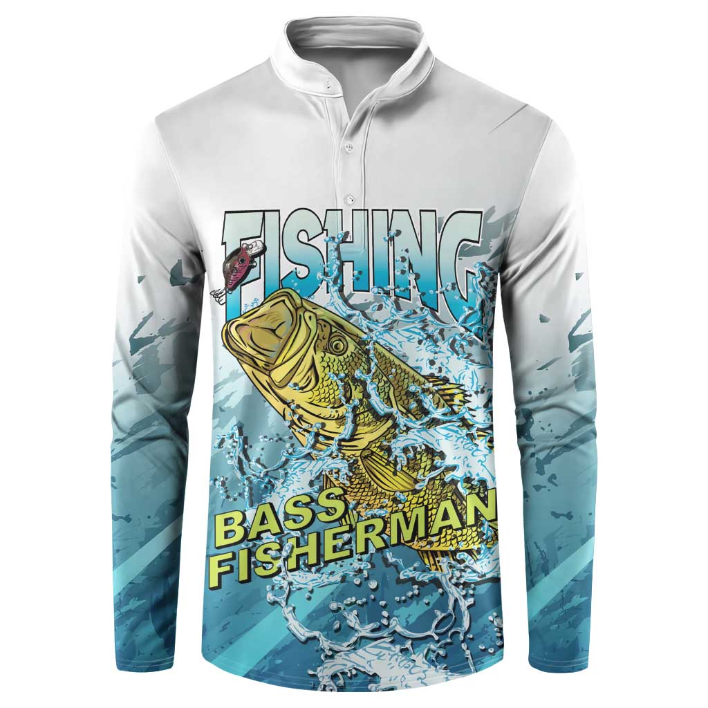 Bass Fishing Vintage Button Sweatshirt - Wonder Print Shop