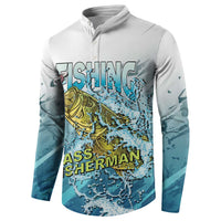 Bass Fishing Vintage Button Sweatshirt - Wonder Print Shop
