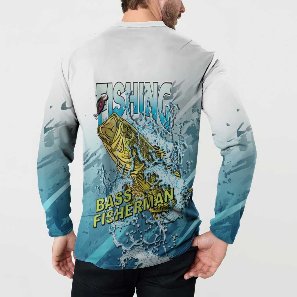 Bass Fishing Vintage Button Sweatshirt - Wonder Print Shop