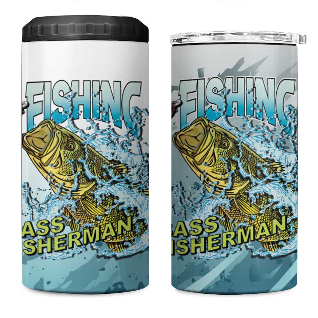 Bass Fishing Vintage 4 in 1 Can Cooler Tumbler - Wonder Print Shop