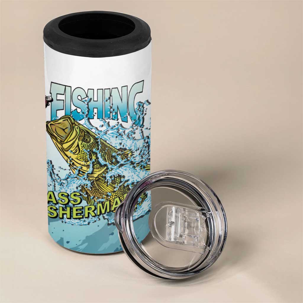 Bass Fishing Vintage 4 in 1 Can Cooler Tumbler - Wonder Print Shop