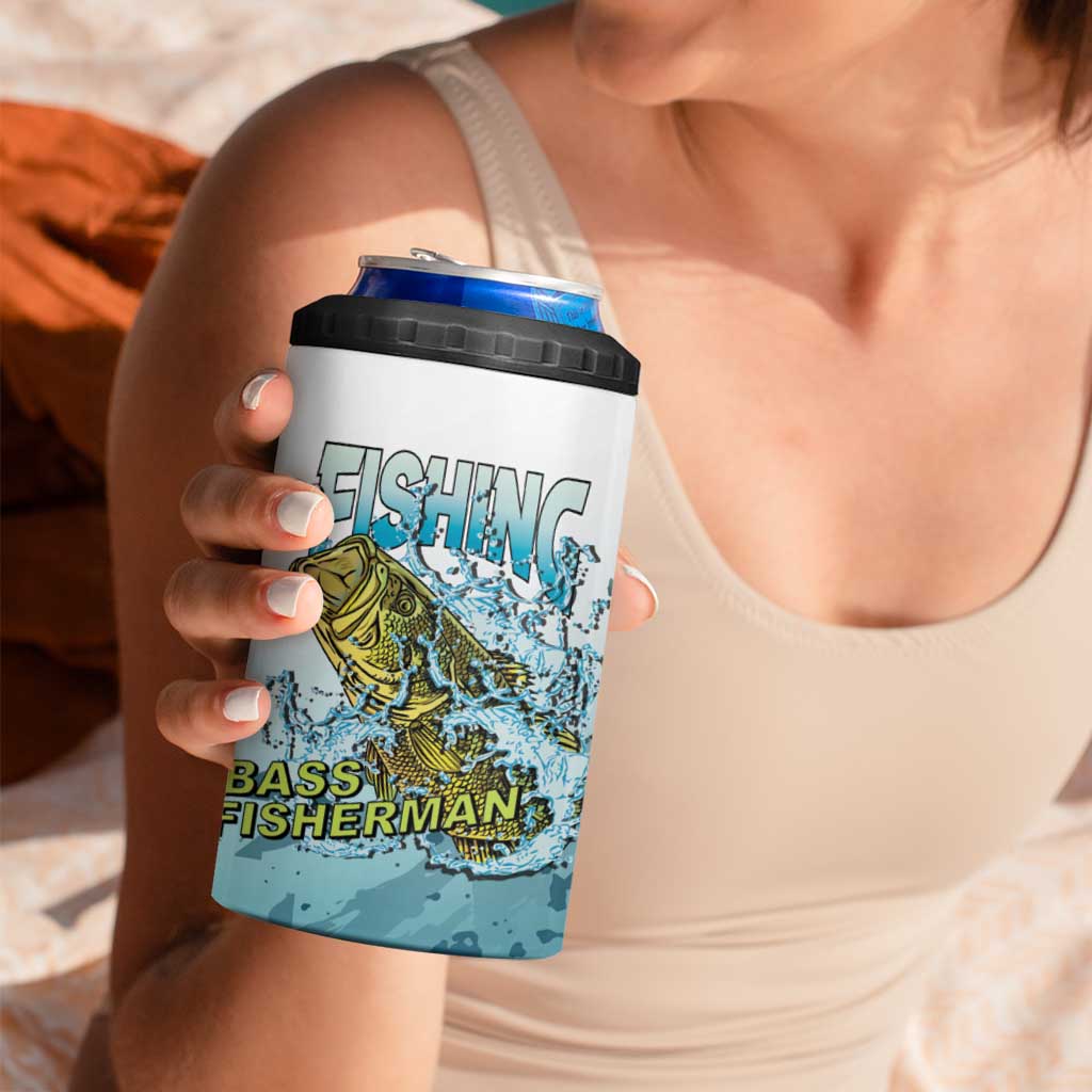 Bass Fishing Vintage 4 in 1 Can Cooler Tumbler - Wonder Print Shop