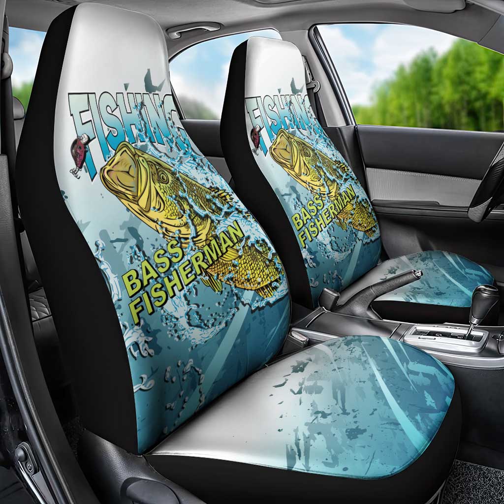 Bass Fishing Vintage Car Seat Cover - Wonder Print Shop