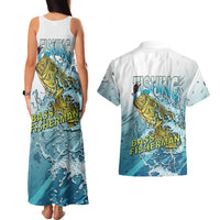 Bass Fishing Vintage Couples Matching Tank Maxi Dress and Hawaiian Shirt - Wonder Print Shop