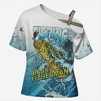Bass Fishing Vintage Cross Shoulder Shirt - Wonder Print Shop