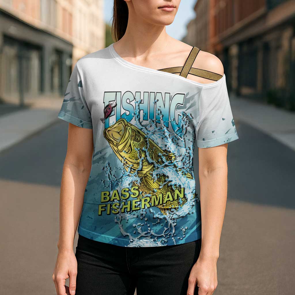 Bass Fishing Vintage Cross Shoulder Shirt - Wonder Print Shop
