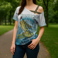 Bass Fishing Vintage Cross Shoulder Shirt - Wonder Print Shop