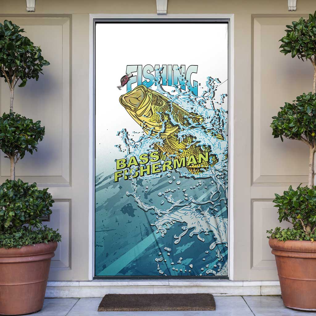 Bass Fishing Vintage Door Cover - Wonder Print Shop