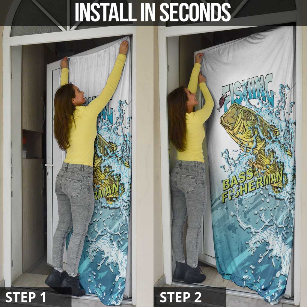 Bass Fishing Vintage Door Cover - Wonder Print Shop