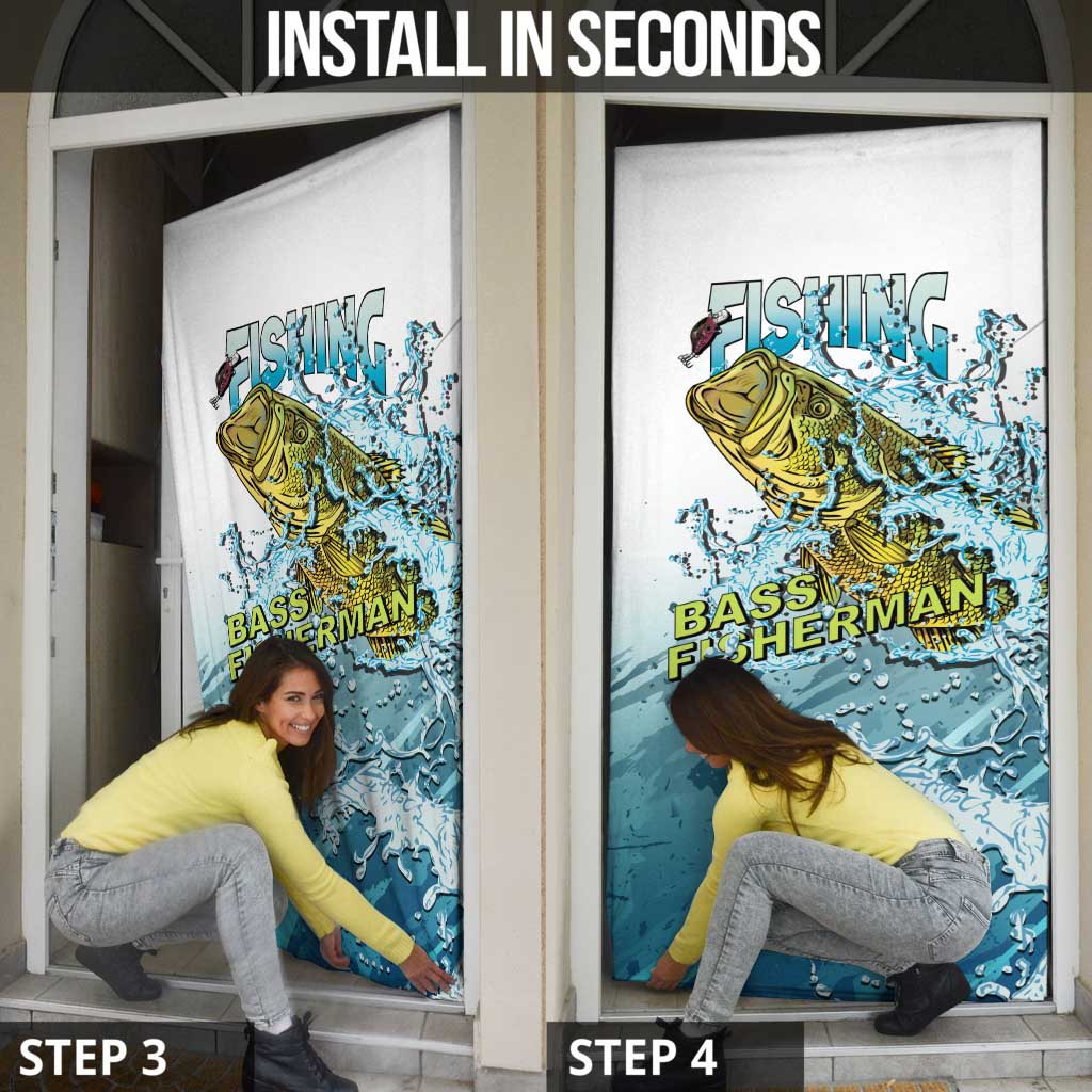 Bass Fishing Vintage Door Cover - Wonder Print Shop