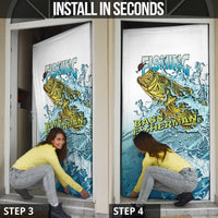 Bass Fishing Vintage Door Cover - Wonder Print Shop