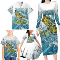 Bass Fishing Vintage Family Matching Long Sleeve Bodycon Dress and Hawaiian Shirt - Wonder Print Shop