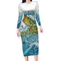 Bass Fishing Vintage Family Matching Long Sleeve Bodycon Dress and Hawaiian Shirt - Wonder Print Shop