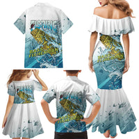 Bass Fishing Vintage Family Matching Mermaid Dress and Hawaiian Shirt - Wonder Print Shop