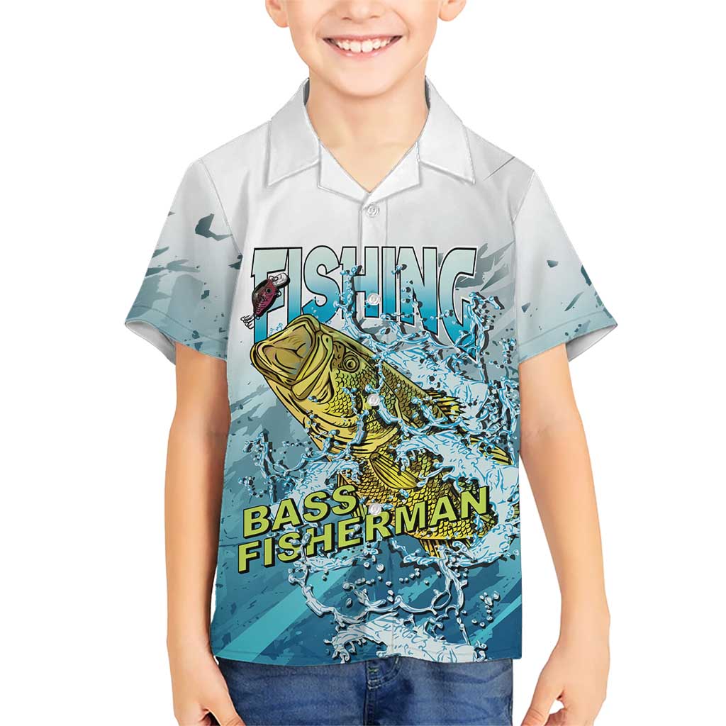 Bass Fishing Vintage Family Matching Off The Shoulder Long Sleeve Dress and Hawaiian Shirt - Wonder Print Shop