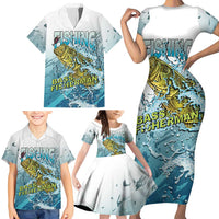 Bass Fishing Vintage Family Matching Short Sleeve Bodycon Dress and Hawaiian Shirt - Wonder Print Shop