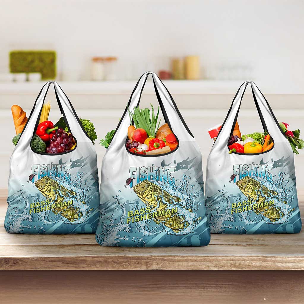 Bass Fishing Vintage Grocery Bag - Wonder Print Shop