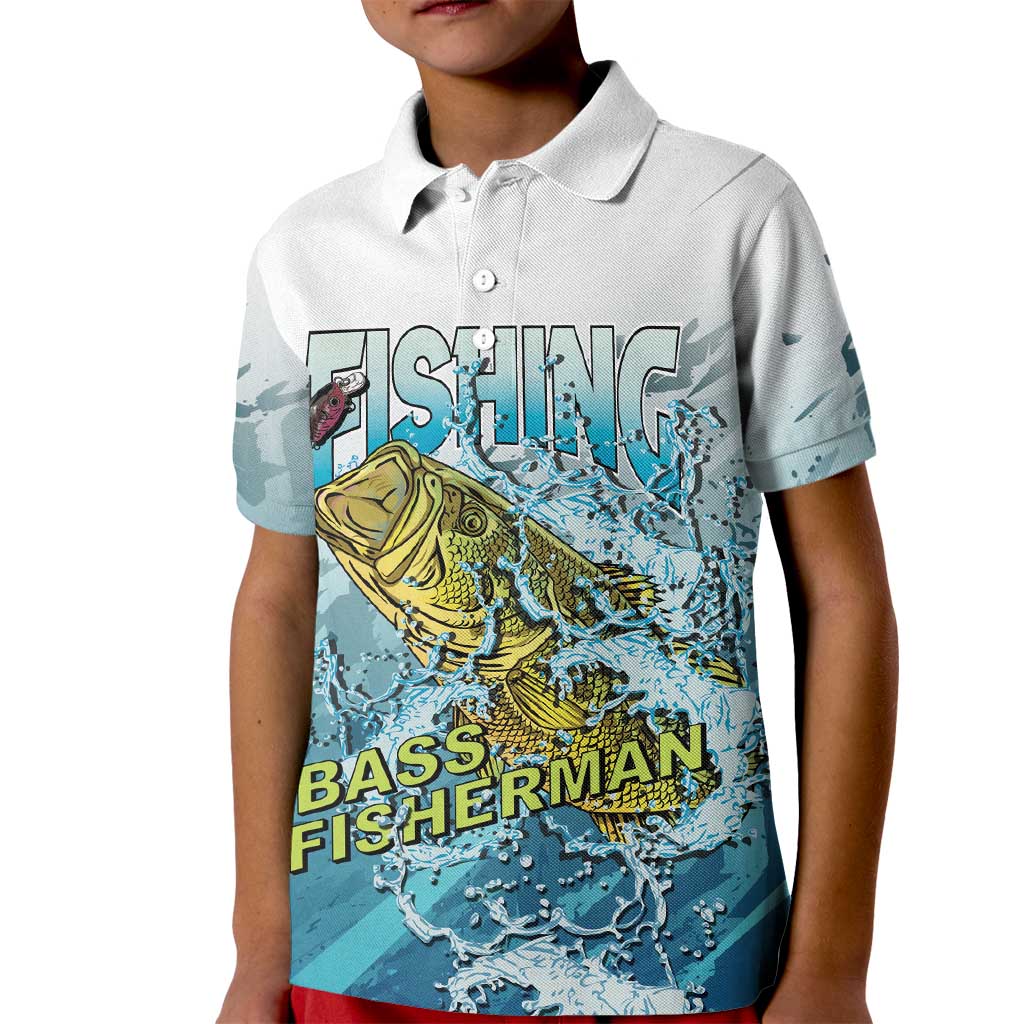 Bass Fishing Vintage Kid Polo Shirt - Wonder Print Shop