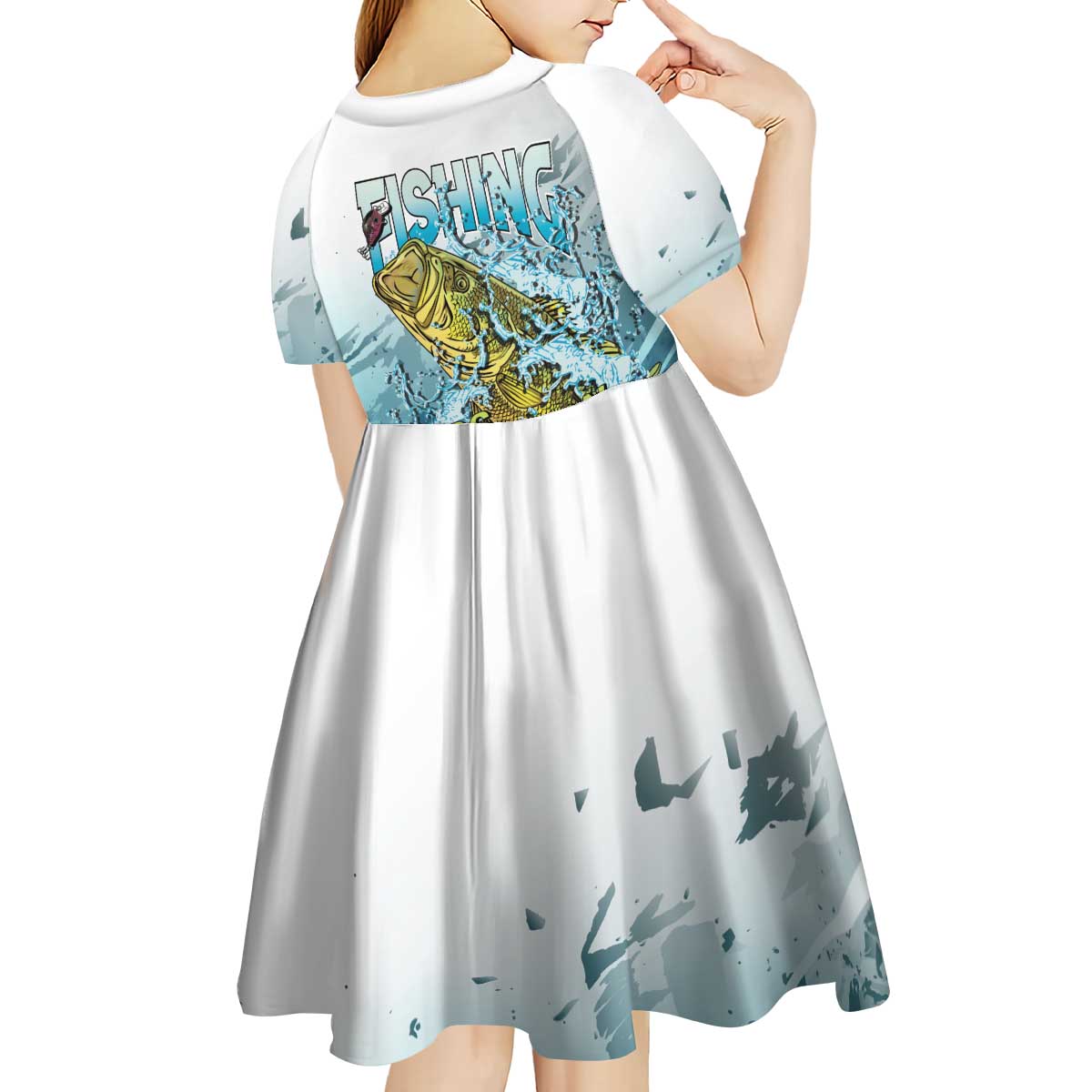 Bass Fishing Vintage Kid Short Sleeve Dress - Wonder Print Shop