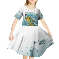 Bass Fishing Vintage Kid Short Sleeve Dress - Wonder Print Shop
