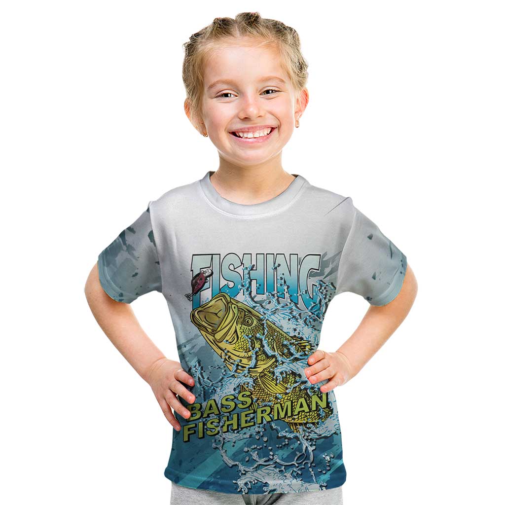 Bass Fishing Vintage Kid T Shirt - Wonder Print Shop
