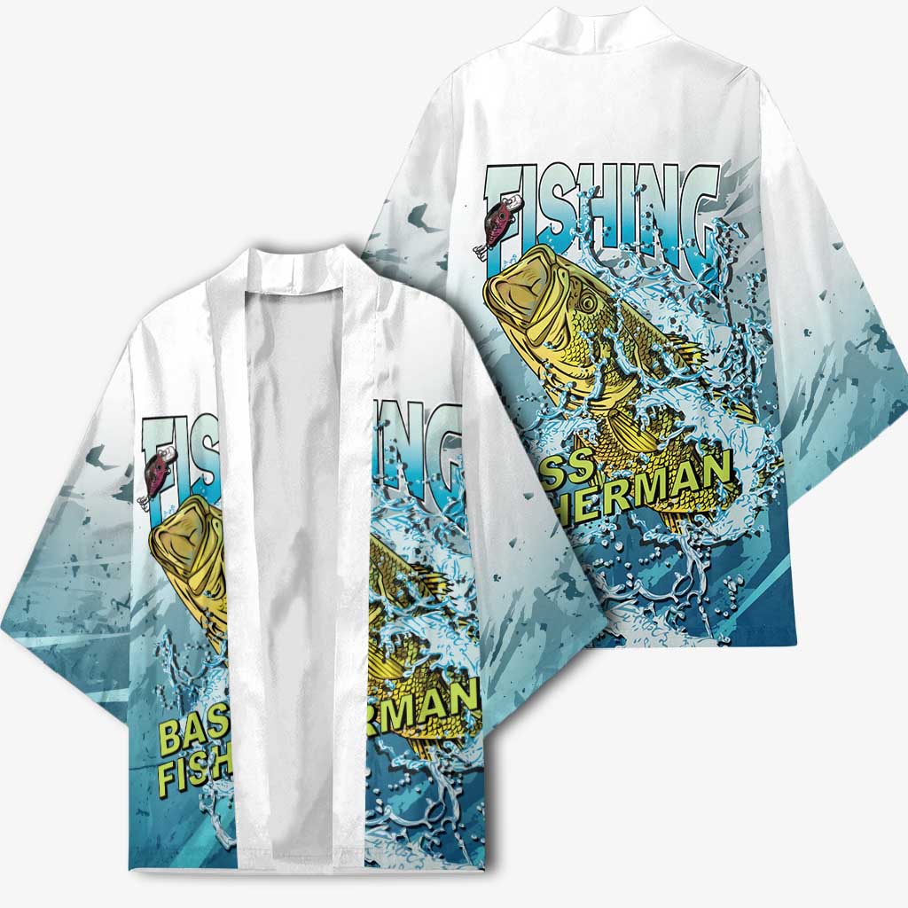 Bass Fishing Vintage Kimono - Wonder Print Shop