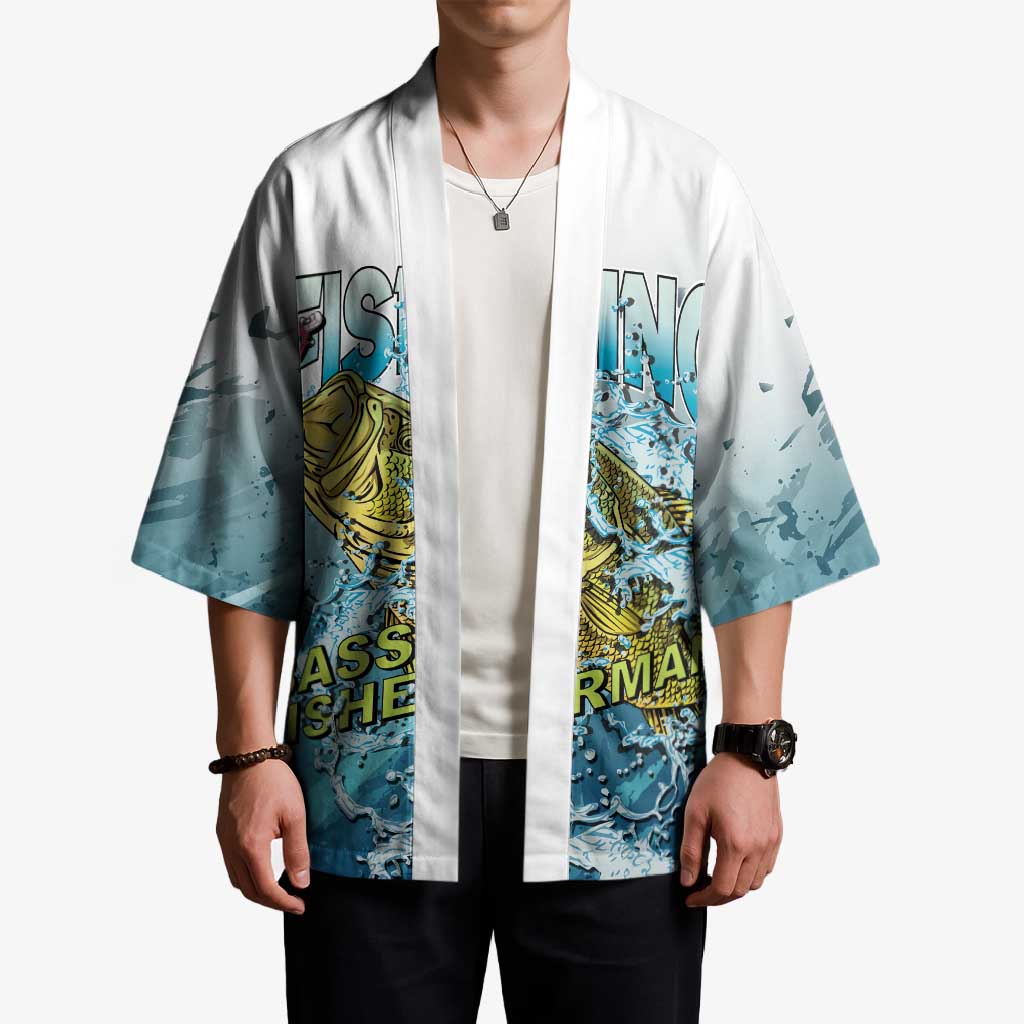 Bass Fishing Vintage Kimono - Wonder Print Shop
