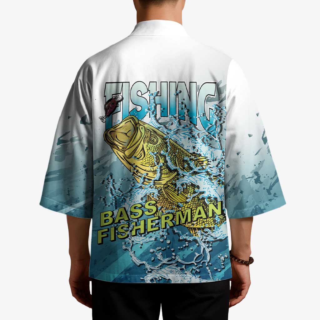 Bass Fishing Vintage Kimono - Wonder Print Shop