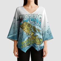 Bass Fishing Vintage Kimono Sleeve Blouse - Wonder Print Shop
