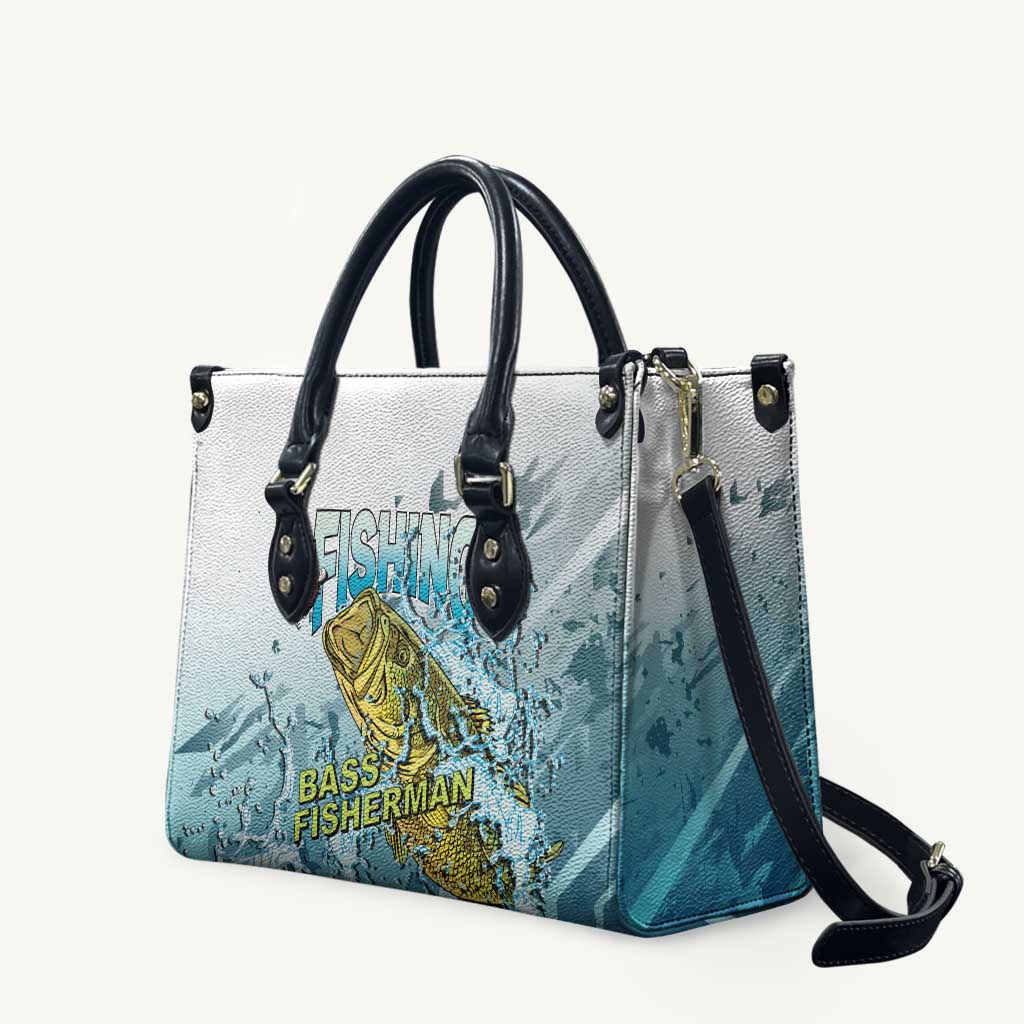 Bass Fishing Vintage Leather Bag - Wonder Print Shop