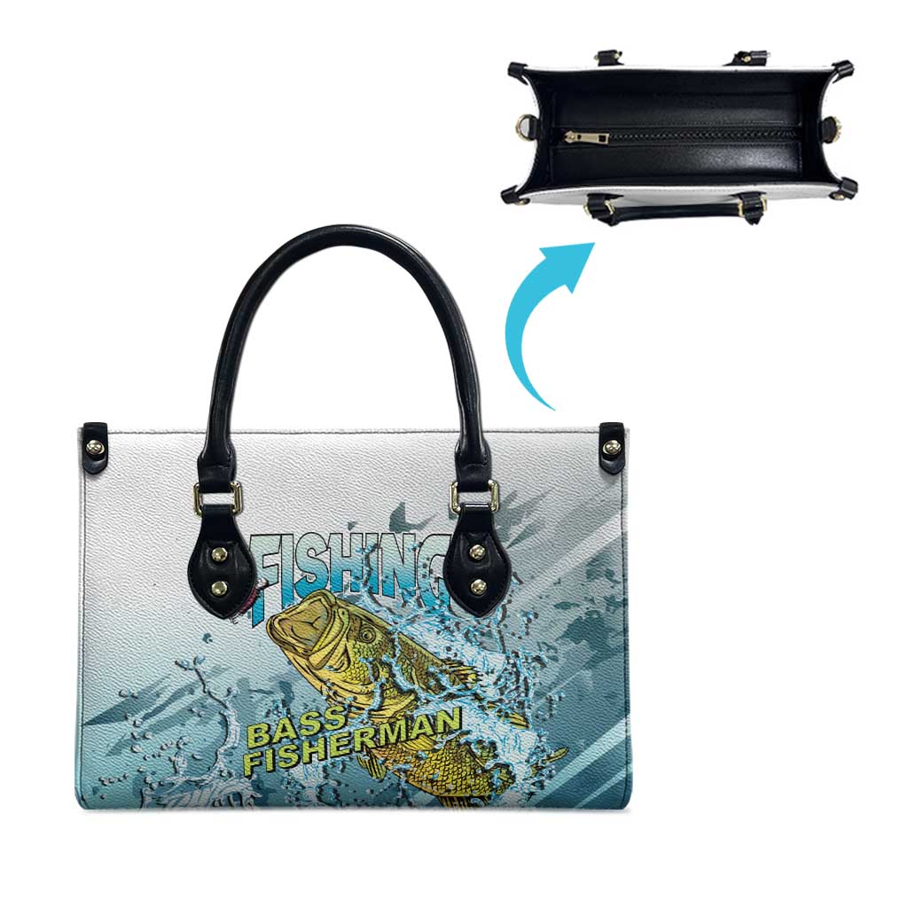 Bass Fishing Vintage Leather Bag - Wonder Print Shop