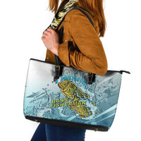 Bass Fishing Vintage Leather Tote Bag - Wonder Print Shop