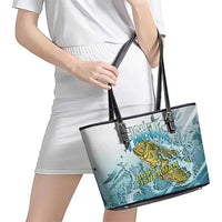 Bass Fishing Vintage Leather Tote Bag - Wonder Print Shop