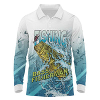Bass Fishing Vintage Long Sleeve Polo Shirt - Wonder Print Shop