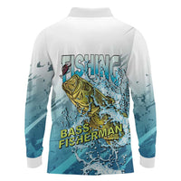 Bass Fishing Vintage Long Sleeve Polo Shirt - Wonder Print Shop
