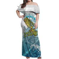 Bass Fishing Vintage Off Shoulder Maxi Dress - Wonder Print Shop