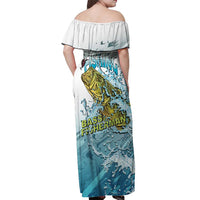 Bass Fishing Vintage Off Shoulder Maxi Dress - Wonder Print Shop