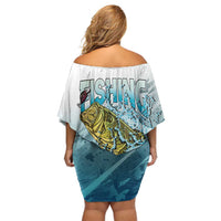 Bass Fishing Vintage Off Shoulder Short Dress - Wonder Print Shop