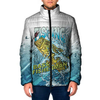 Bass Fishing Vintage Padded Jacket - Wonder Print Shop