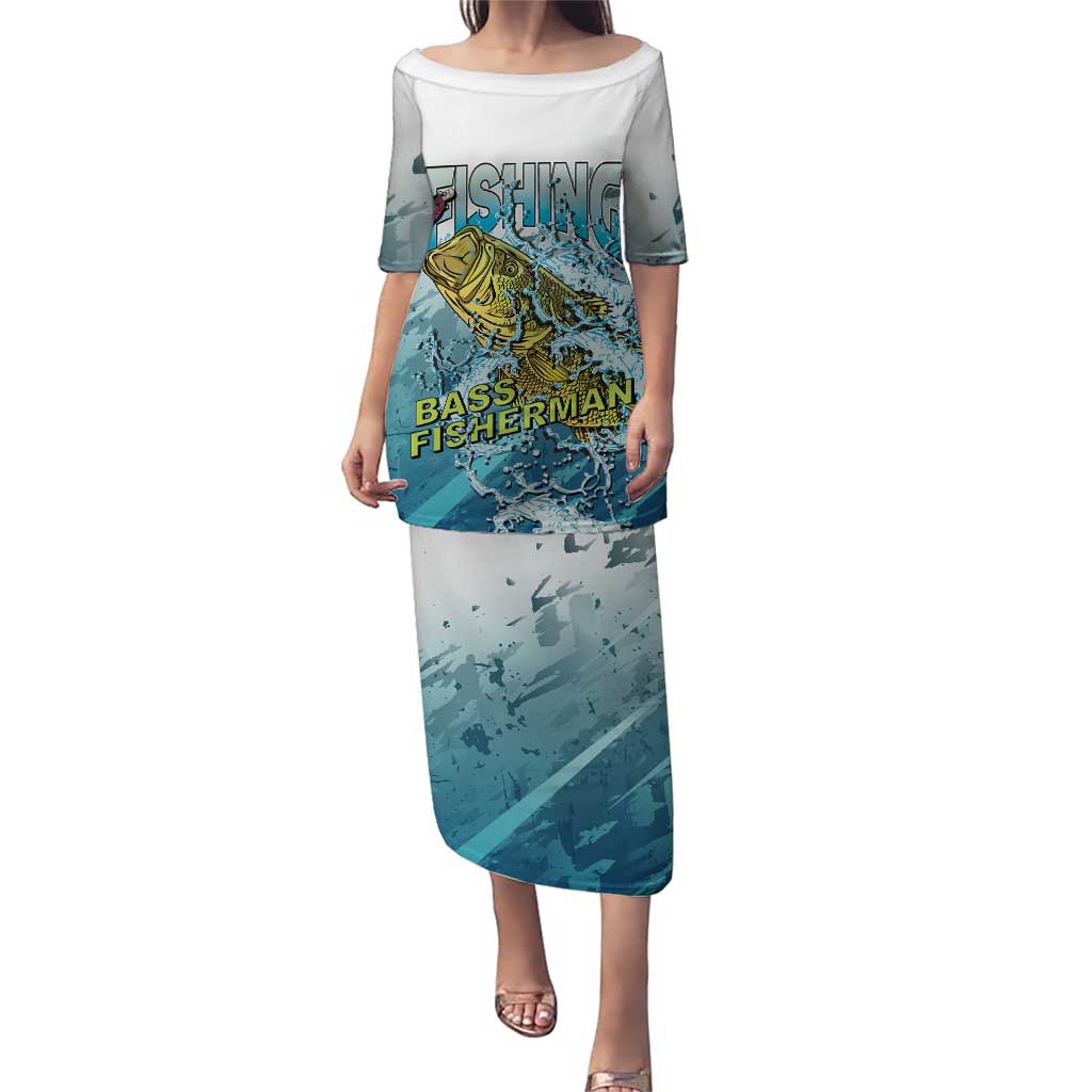 Bass Fishing Vintage Puletasi - Wonder Print Shop